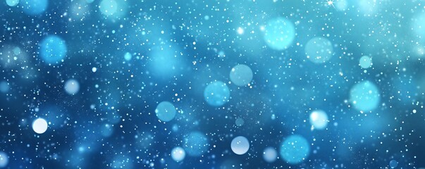 Poster - Sparkling blue bokeh lights creating festive christmas background
