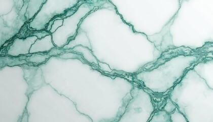 Poster - Elegant white marble stone surface featuring striking malachite green veins. Luxurious texture, ideal for backgrounds and wall coverings, demonstrating sophistication, uniqueness design.