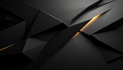 Poster - Abstract Black Gold Geometric Texture Background