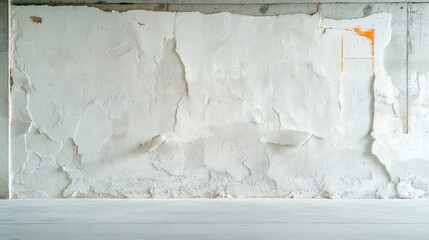 Poster - Rugged Cement Canvas, showcasing a raw unfinished wall with construction marks, minimalist aesthetic, clean lines, and ample free space for creative expression