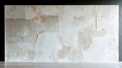 Poster - Rustic Cement Wall with Faded Patterns, Minimalist Background Featuring Clean Lines and Stains, Ideal for Emphasizing Simplicity and Free Space in Design
