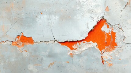 Poster - Weathered Concrete Texture, a minimalist backdrop featuring aged concrete with organic cracks, offering a clean, simple setting and ample free space for creative use.