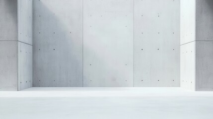 Poster - Brutalist Minimalism, a stark concrete surface embodies raw elegance, set against a clean backdrop, creating an open and airy atmosphere of simplicity and modernity
