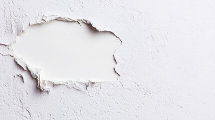 Poster - Chipped Plaster Minimalism, showcasing a textured surface with exposed concrete layers, embodying simplicity and elegance in an uncluttered environment.