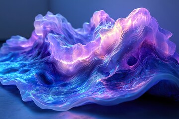 Poster - Abstract flowing formation with ethereal light and vibrant coloration