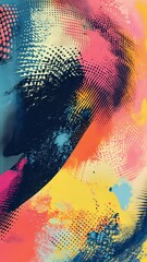 Poster - Abstract Colorful Artwork: Vibrant Hues and Textured Patterns