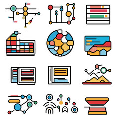 Poster - Data Visualization Set with Charts Graphs and Infographics for Analysis