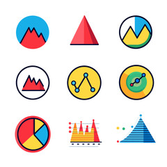Poster - Colorful data visualization icons showing graphs, charts, and infographic