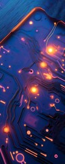 Designs PCB prototype flexible PCB, ultrathin bendable circuits, glowing smart materials, futuristic adaptable electronics