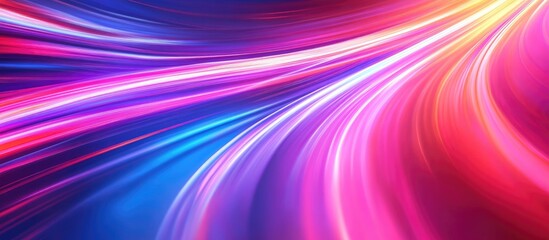Poster - abstract pink, blue light streaks, digital art, vibrant background, website design