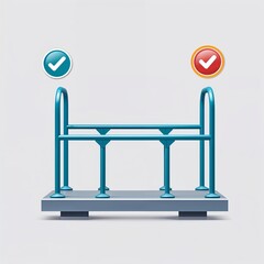 Wall Mural - balance assistance rail icon on plain white background