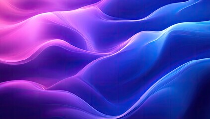 Poster - abstract purple blue wave background, digital art, flowing design