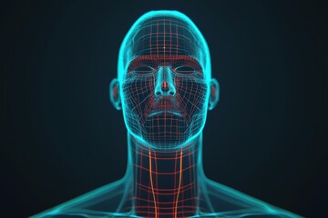 Poster - Exploring digital human representation virtual environment 3d model futuristic aesthetic close-up view technology concept