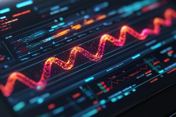 Poster - Analyzing data patterns and trends digital interface infographic tech environment close-up view visualization