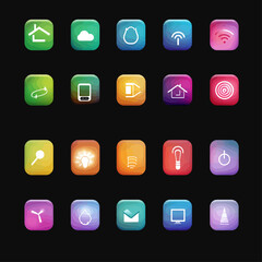 Poster - Smart Home Technology Vector Icons in Colorful Gradient Style,Set of 20