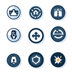 Poster - Set of outline icon symbols for web and mobile app design elements.