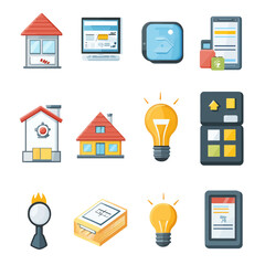 Poster - Smart home automation icons showcasing energy efficiency and technology