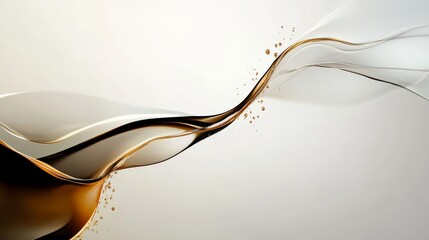 Poster - Abstract Brown and White Flowing Liquid - Elegant abstract of brown and white liquid flowing gracefully, creating a dynamic and visually appealing design. Perfect for backgrounds or design elements