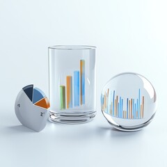 Poster - Data Visualization: Charts and Graphs Analysis - Visualizing data with bar charts, pie charts, and line graphs for business analytics, market research, and financial planning. Symbolizing growth