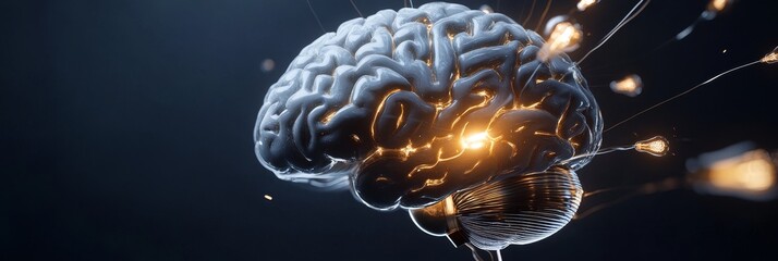 Poster - illuminating brainpower: a concept illustration - brainpower concept, creativity, innovation, intell