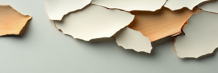 Poster - Intricate Peeling Paperbark Texture - Abstract of peeling paint, symbolizing age, decay, renewal, fragility, and time's passage