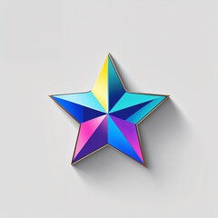 Wall Mural - star favorite icon on plain white background