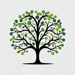 Wall Mural - tree nature icon on plain white background