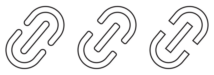 Poster - Web link icon, attach link chain icon . internet url icon symbol . connection, attachment, connect, hyperlink icons button.