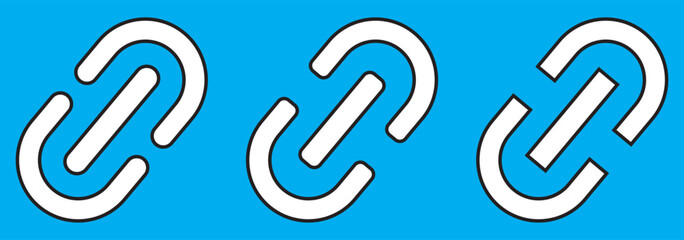 Poster - Web link icon, attach link chain icon . internet url icon symbol . connection, attachment, connect, hyperlink icons button.