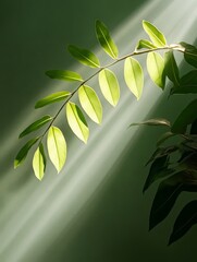 Poster - Sunlight Dappled Leaves Green Background - Sunlight filtering through lush foliage, nature, serenity, growth, and renewal. A peaceful symbolizing the beauty of nature
