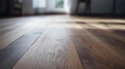 Poster - Close-up of a hardwood floor with natural light.