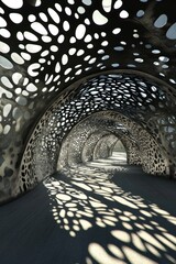 Poster - Intricate tunnel with organic patterns and shadows