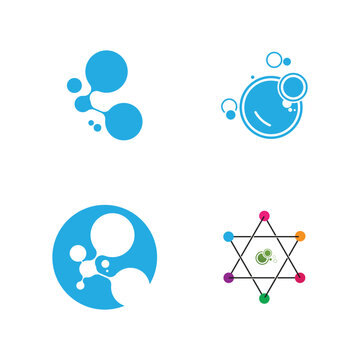 Abstract logo design featuring molecule