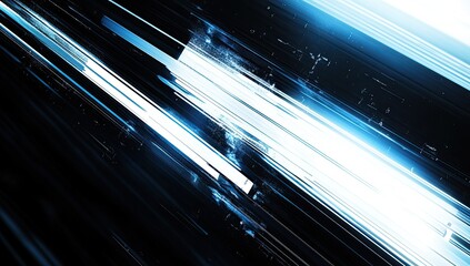 Poster - abstract blue light streaks, digital background, fast motion, website design