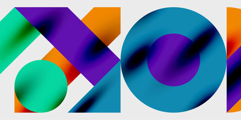 Poster - Vibrant abstract background circles with smooth gradients, creating a dynamic and modern design. Ideal for creative, tech, or contemporary-themed projects