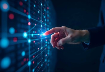 Futuristic Touchscreen Digital Interface Technology - AI, Big Data, and Cyber security in Modern Innovation