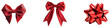 © Sawera - Red ribbon bow isolated on transparent background, PNG, Set of