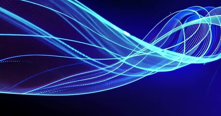 Wall Mural - Abstract glowing blue wave design