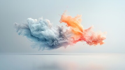 Poster - Dynamic colorful smoke clouds dance in the air abstract art minimalist environment ethereal viewpoint creative concept for visual impact