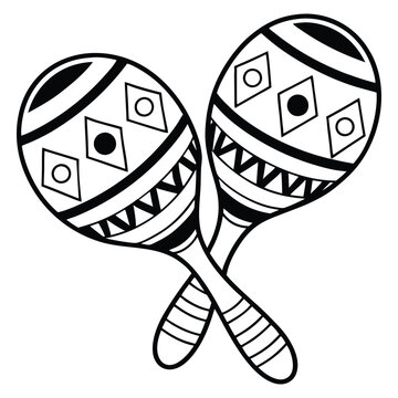 Symmetrical maracas with traditional art patterns