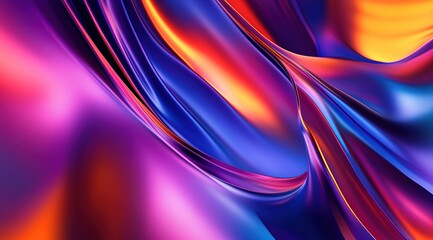 Poster - Vibrant Hues: Abstract Fluid Design in Motion, Swirling Colors Create Stunning Visuals, Captivating Gradient Textures.