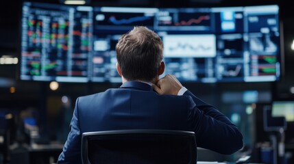 Poster - He is looking at the screen with a serious expression on his face