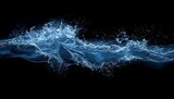 Abstract water wave splash on black background
