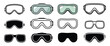 © tarek - Set of Simple Swimming Glasses line art Vector icon illustration