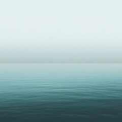 Poster - Calm Ocean Scene with Horizon and Gradient Sky: A Serene Vertical Landscape of Blue Water and Soft Light
