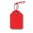 © Murad - Red Tag with Twine: A Detailed Illustration of a Blank Price Tag with Stitched Edges for Retail, Branding, or Promotion