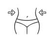 © Yanka - Female hips and waist outline icon. Slim healthy figure line silhouette isolated vector illustration. Woman body thin stroke female hips and waist icon