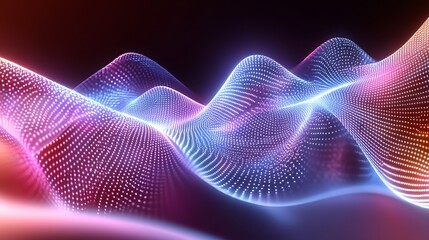 Poster - Abstract glowing lights forming a wave like pattern