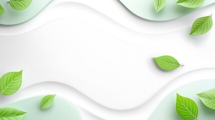 Poster - Beautiful leaves and soft shapes create an elegant minimalist design