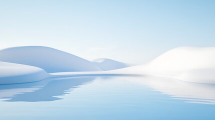 Poster - A Beautiful Minimalist Landscape With Water And Blue Sky